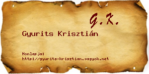 Gyurits Krisztián névjegykártya